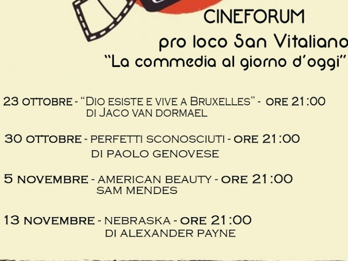 San Vitaliano, stasera parte il cineforum targato Pro loco: ecco tutte le date