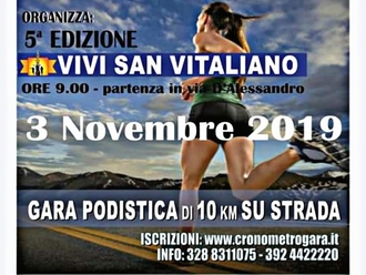 Vivi San Vitaliano, un fiume di runners colorerà tutto il paese il 3 novembre