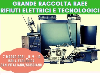 San Vitaliano, grande raccolta dei Rifiuti elettrici e tecnologici per domenica 7 marzo 2021 ( h 9 - 12)