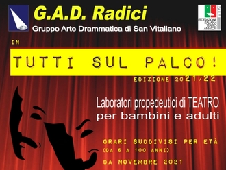 Tutti sul Palco a San Vitaliano, al via il corso di teatro del GAD Radici