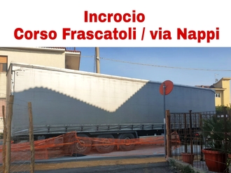 San Vitaliano, lavori su corso Frascatoli: TIR fermati dai nuovi marciapiedi